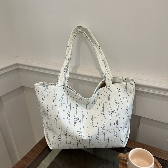 Medium Nylon Classic Style Sewing Thread Square Zipper Chic Floral Tote Bag - Picture 8 of 12